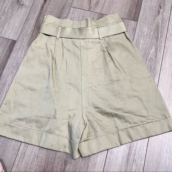 Zara paperbag high waisted high rise khaki green shorts - Picture 5 of 5